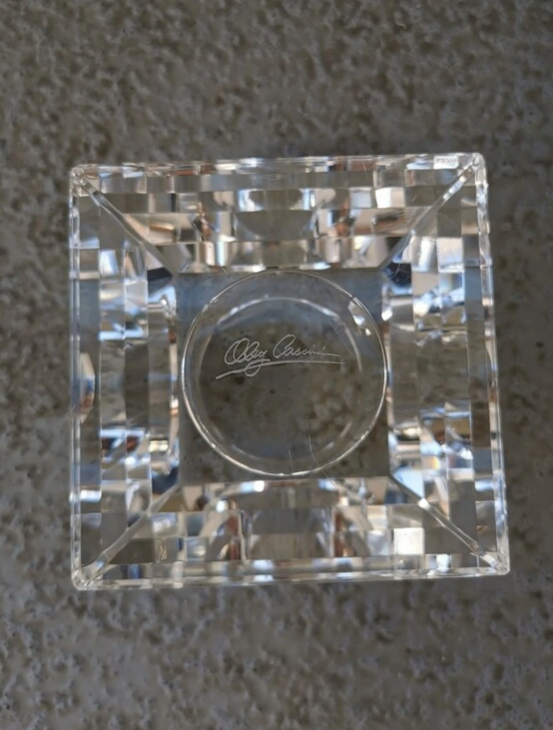 Vintage Oleg Cassini Signed Crystal Votive Candle Holder - photo 5