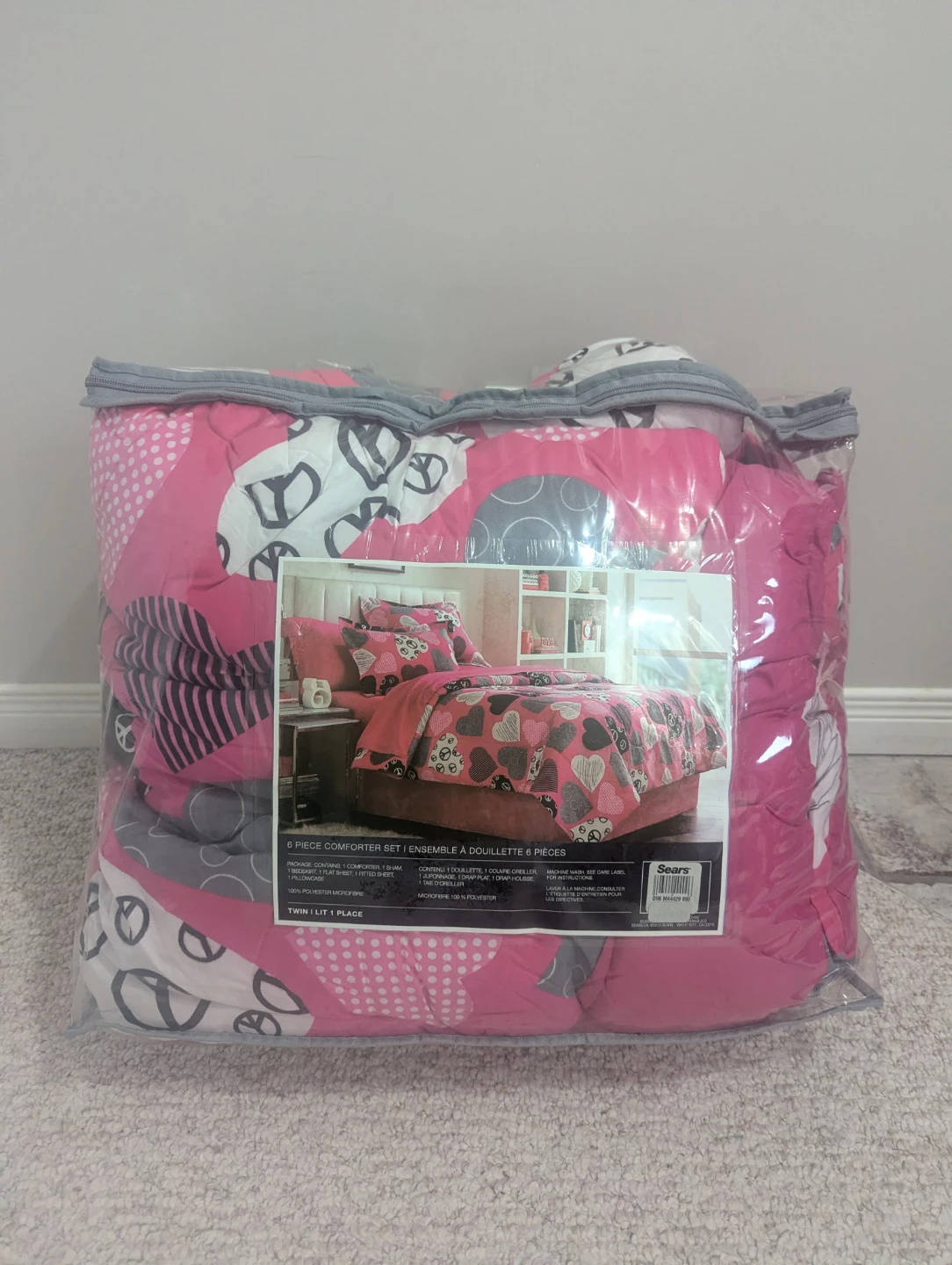 Pink 6 Piece Comforter Set