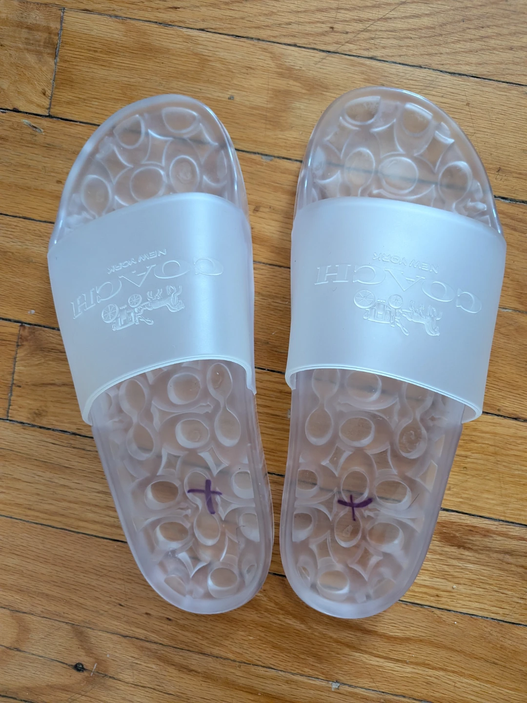 Coach White Clear Slides