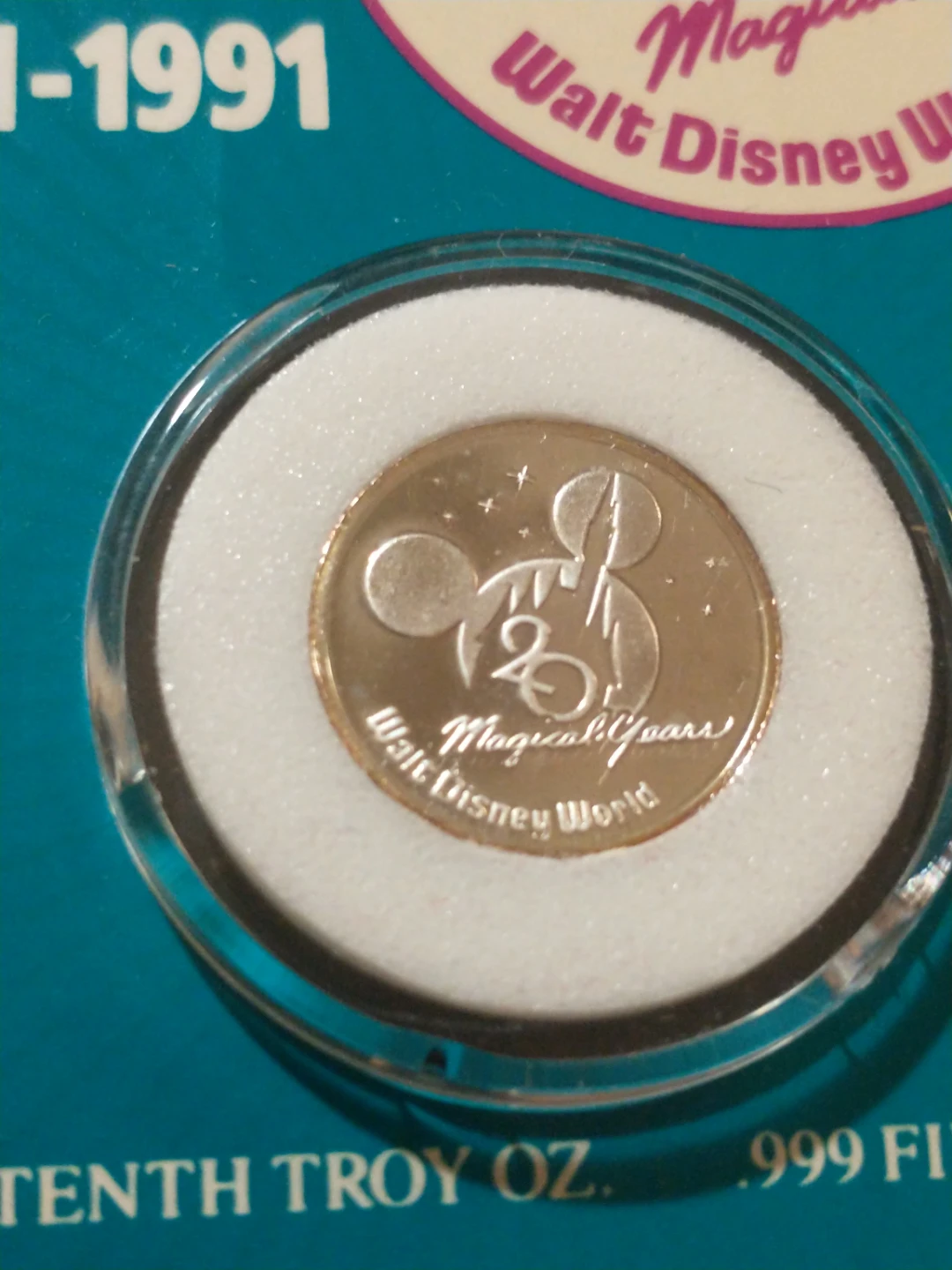 1971-1991 Disney 20th Anniversary 1/10 oz .999 Silver Coin
