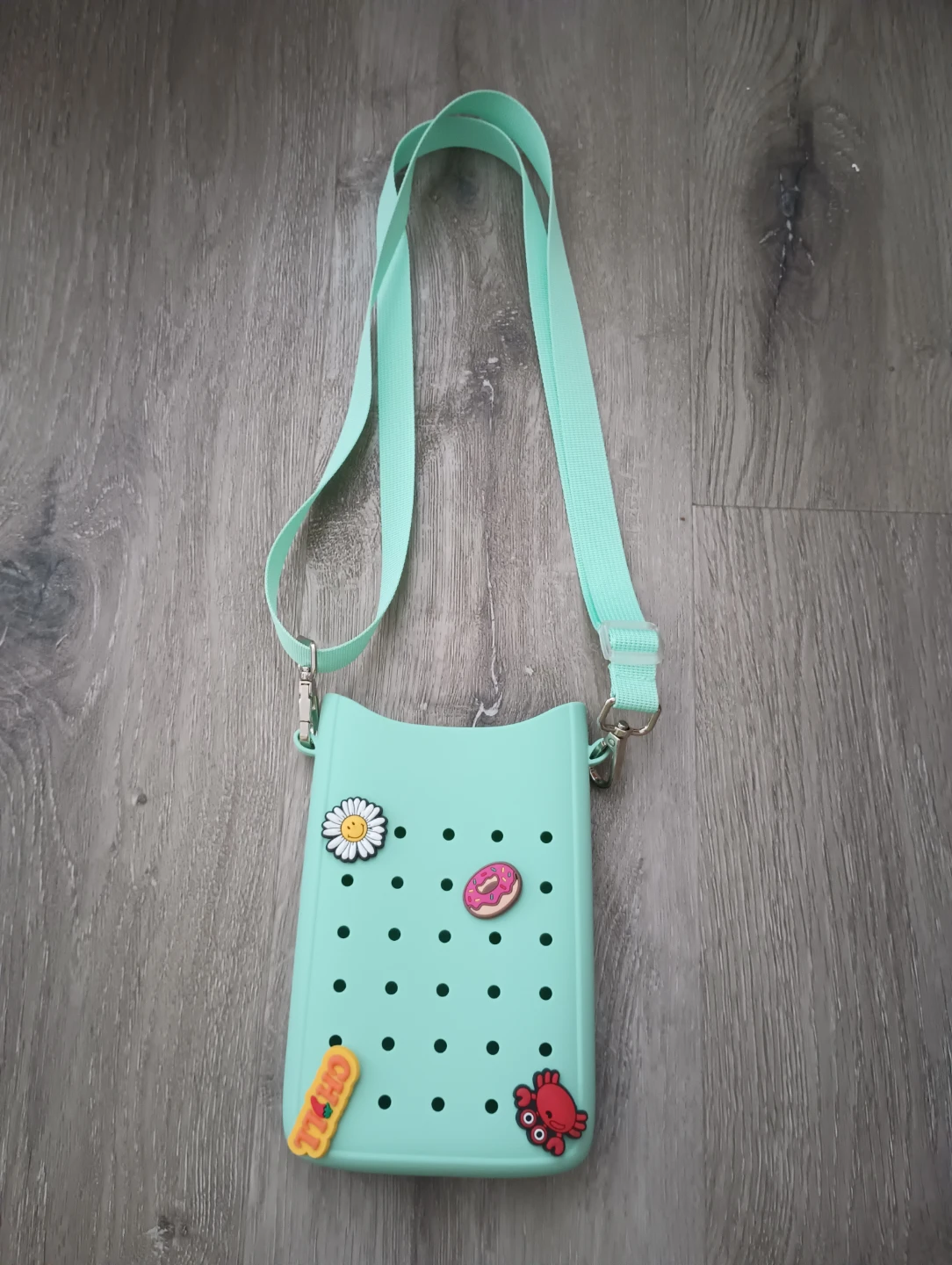Mint Green Phone Pouch Bag with Charms