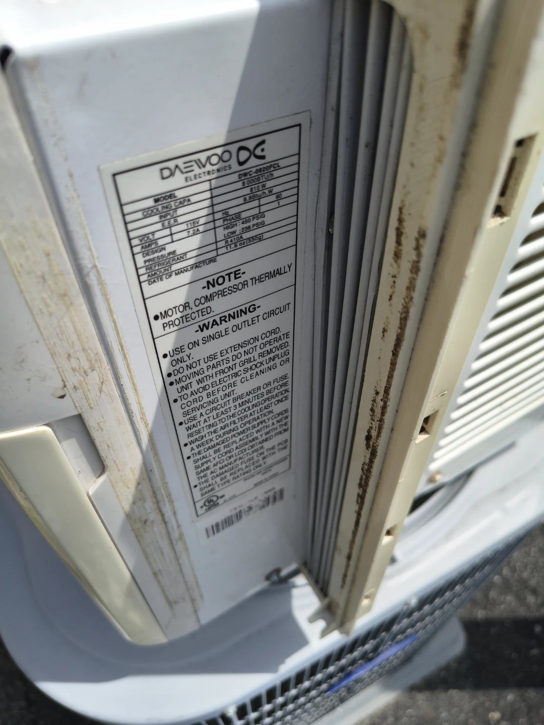 Daewoo 8000 btu air conditioner - photo 3