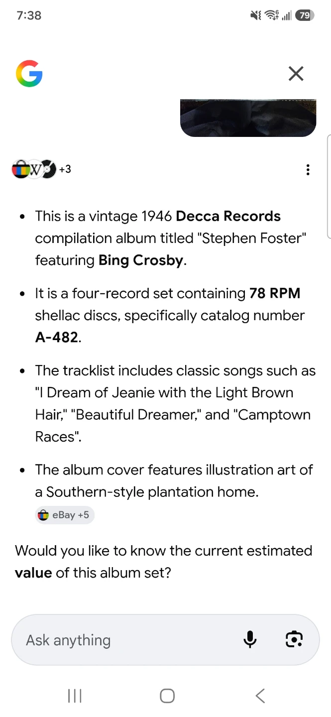 1946 Decca Records Stephen Foster Album feat. Bing Crosby - photo 3