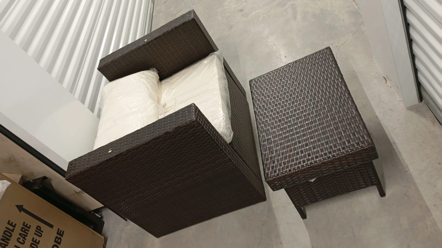 Wicker Outdoor Loveseat and Coffee Table Set