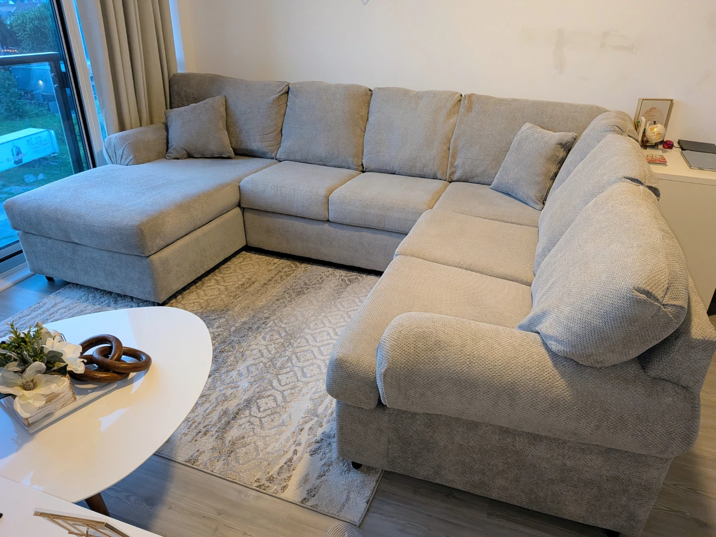 Grey U shaped sofa - photo 2