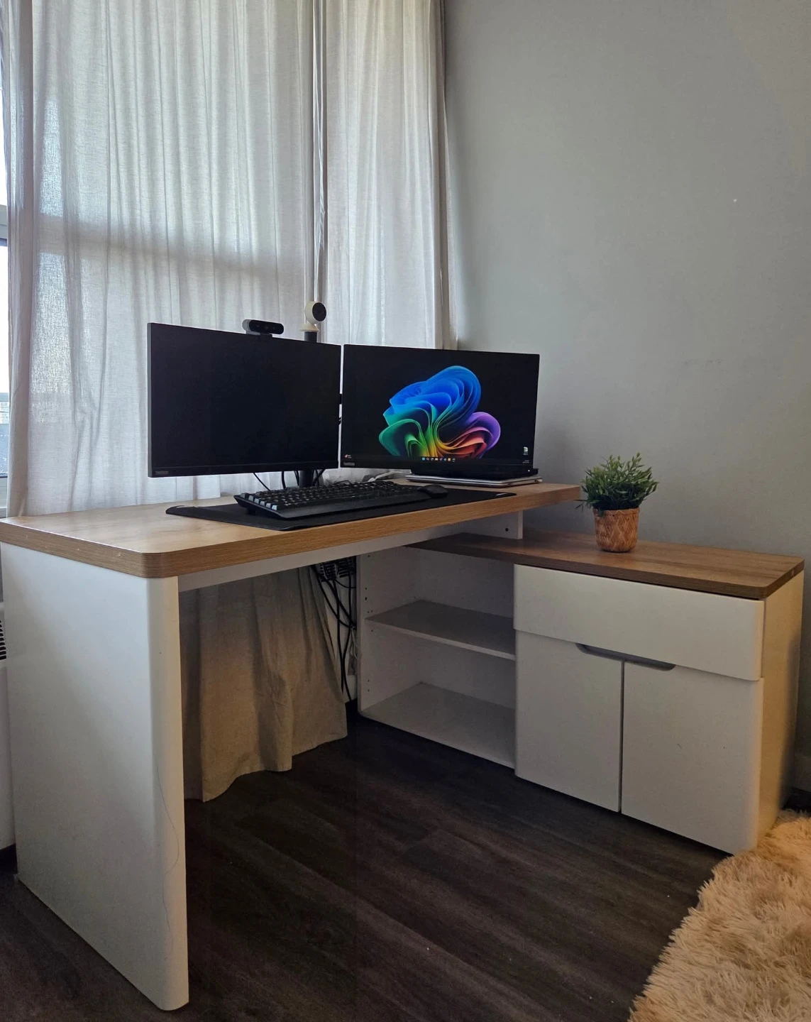 Contemporary L-Shaped Desk with Storage