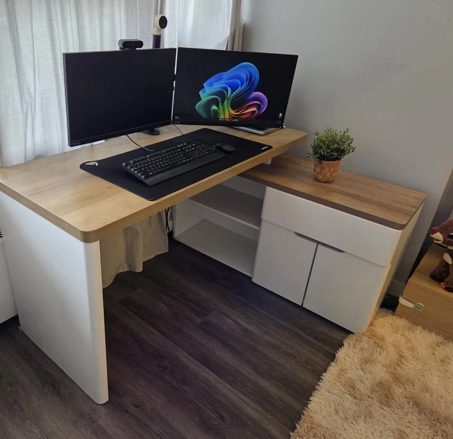 Contemporary L-Shaped Desk with Storage - photo 2