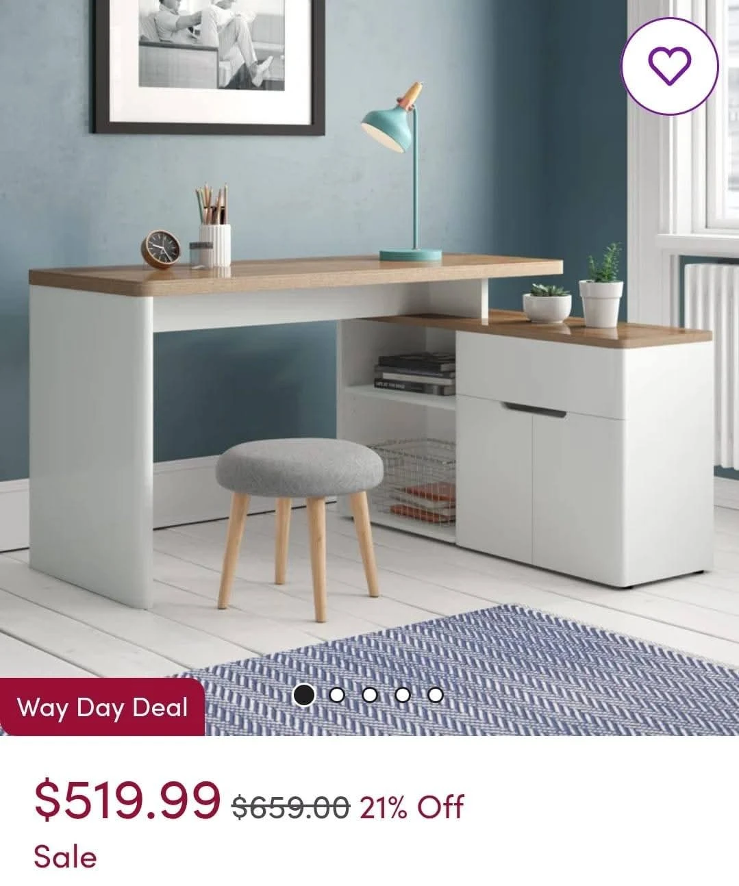Contemporary L-Shaped Desk with Storage - photo 4