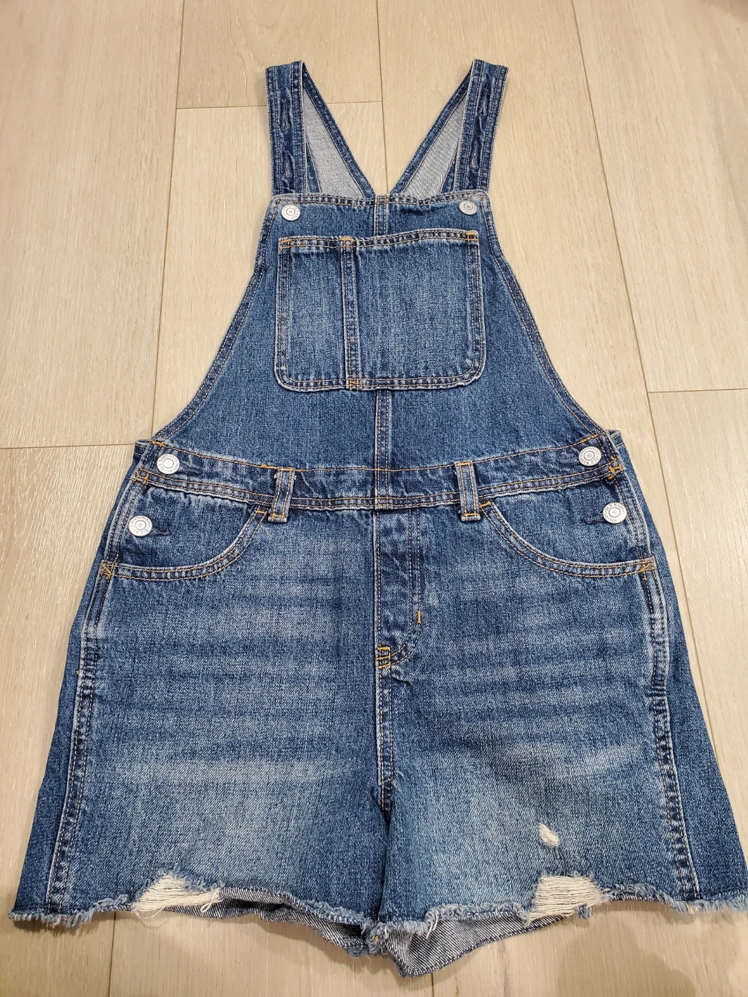 Old Navy Girls Denim Short Overalls - Size 10-12