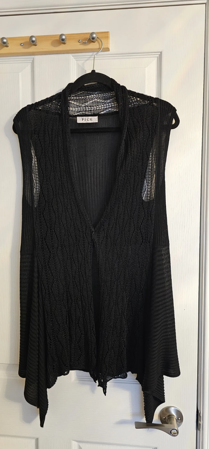 PICK Black Open-Front Knit Vest - photo 2