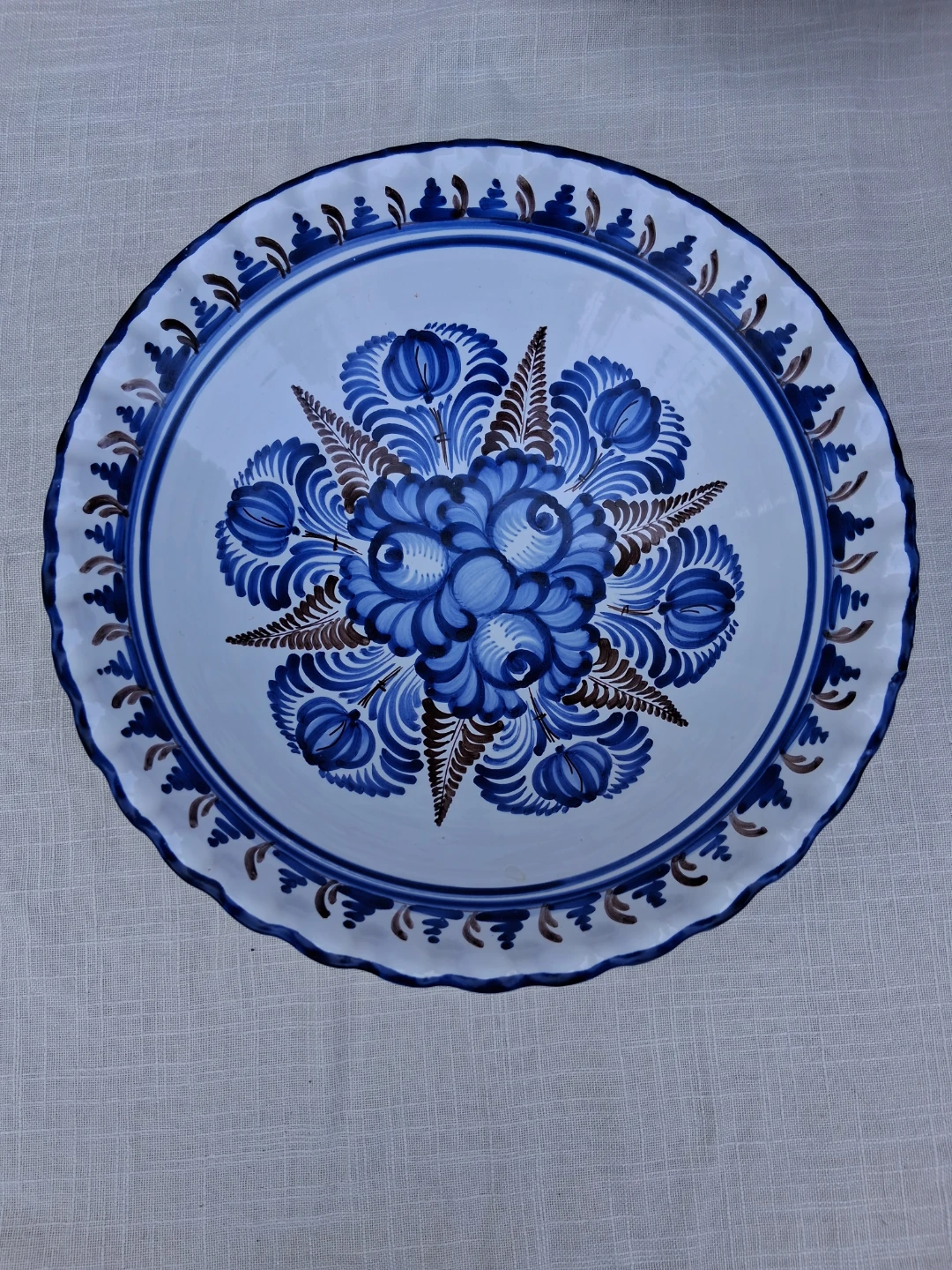 Slovak Blue and White Floral Decorative Bowl