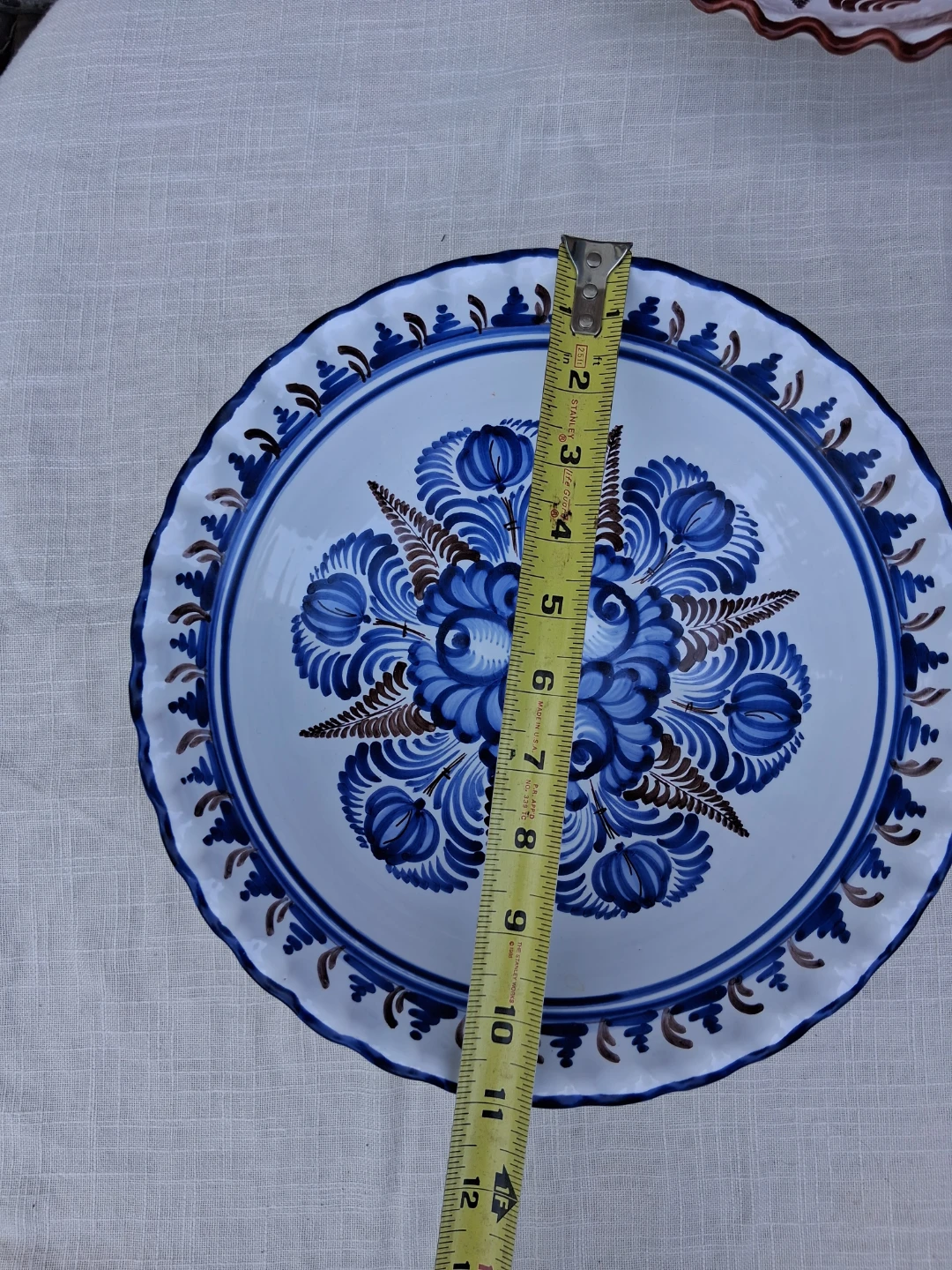 Slovak Blue and White Floral Decorative Bowl - photo 3