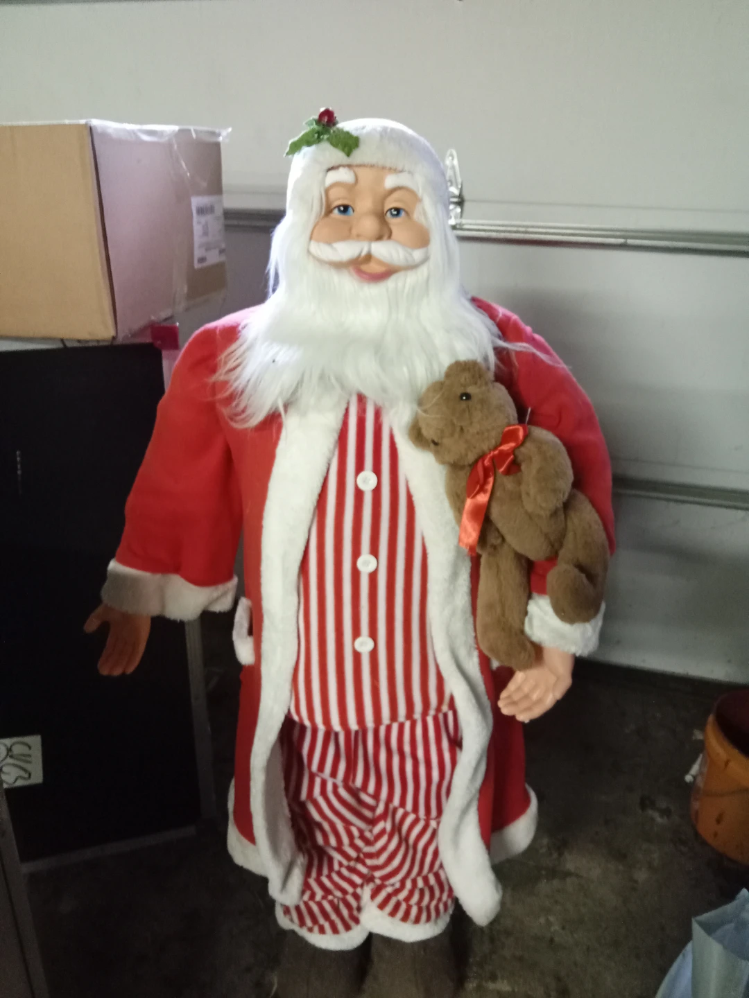Animated Santa Claus Plush Toy with Teddy Bear