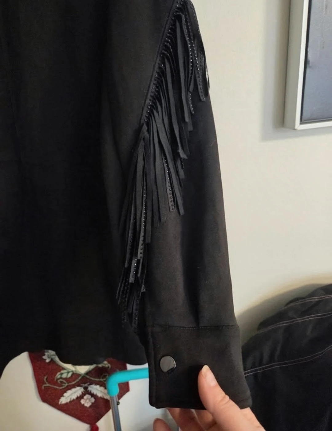 ZARA Black Suede Fringe Jacket - photo 3