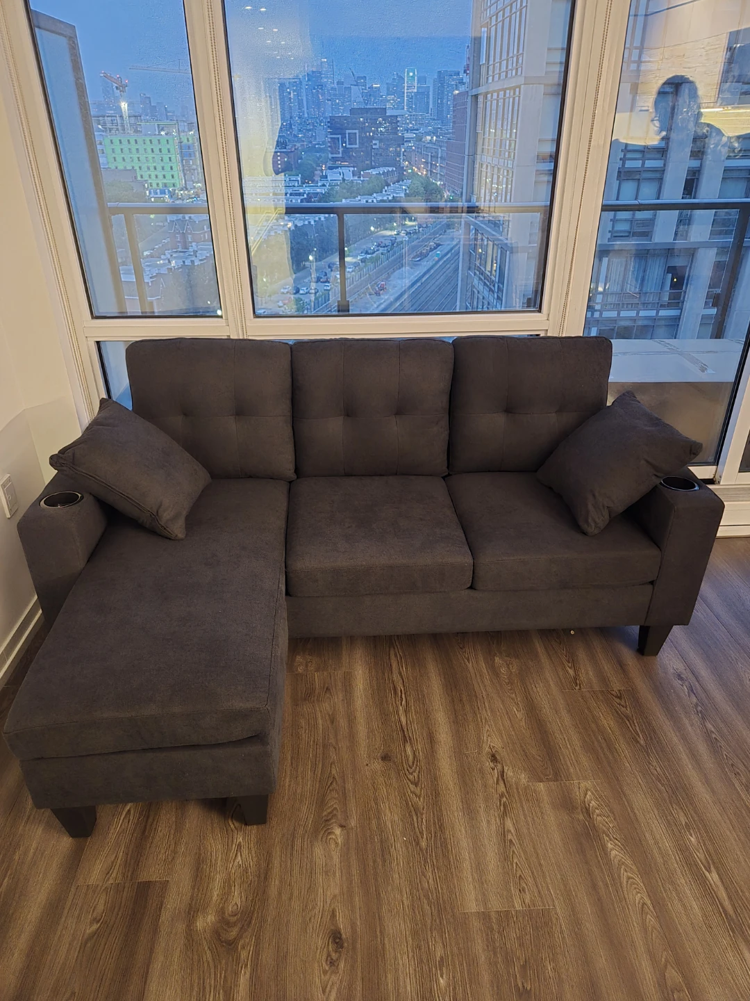 Sectional Sofa 3 Seater Chenille Fabric Brand New Box Packed