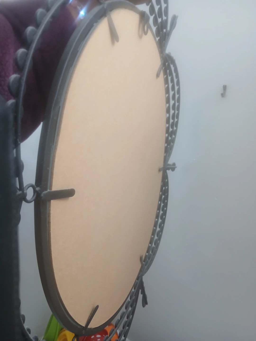 Oval decorative mirror with beaded and crystal accents - photo 2