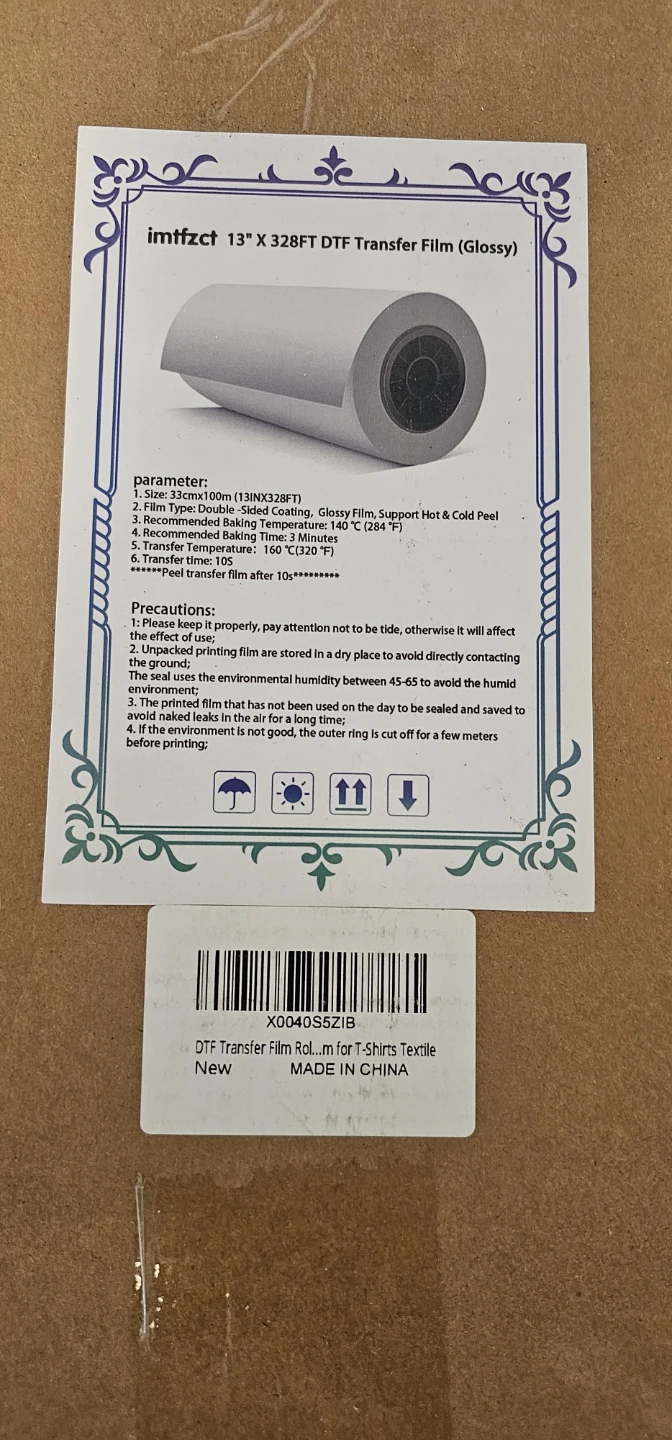 imtfzct 13" X 328FT DTF Transfer Film (Glossy)