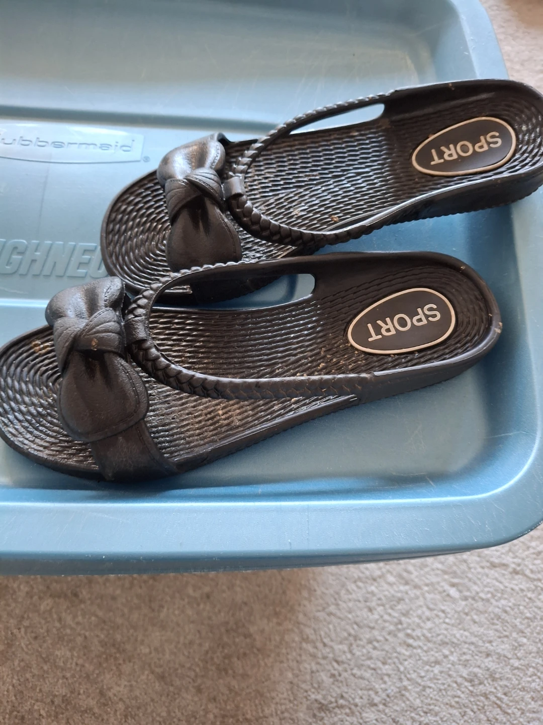 Black SPORT Sandals with Bow