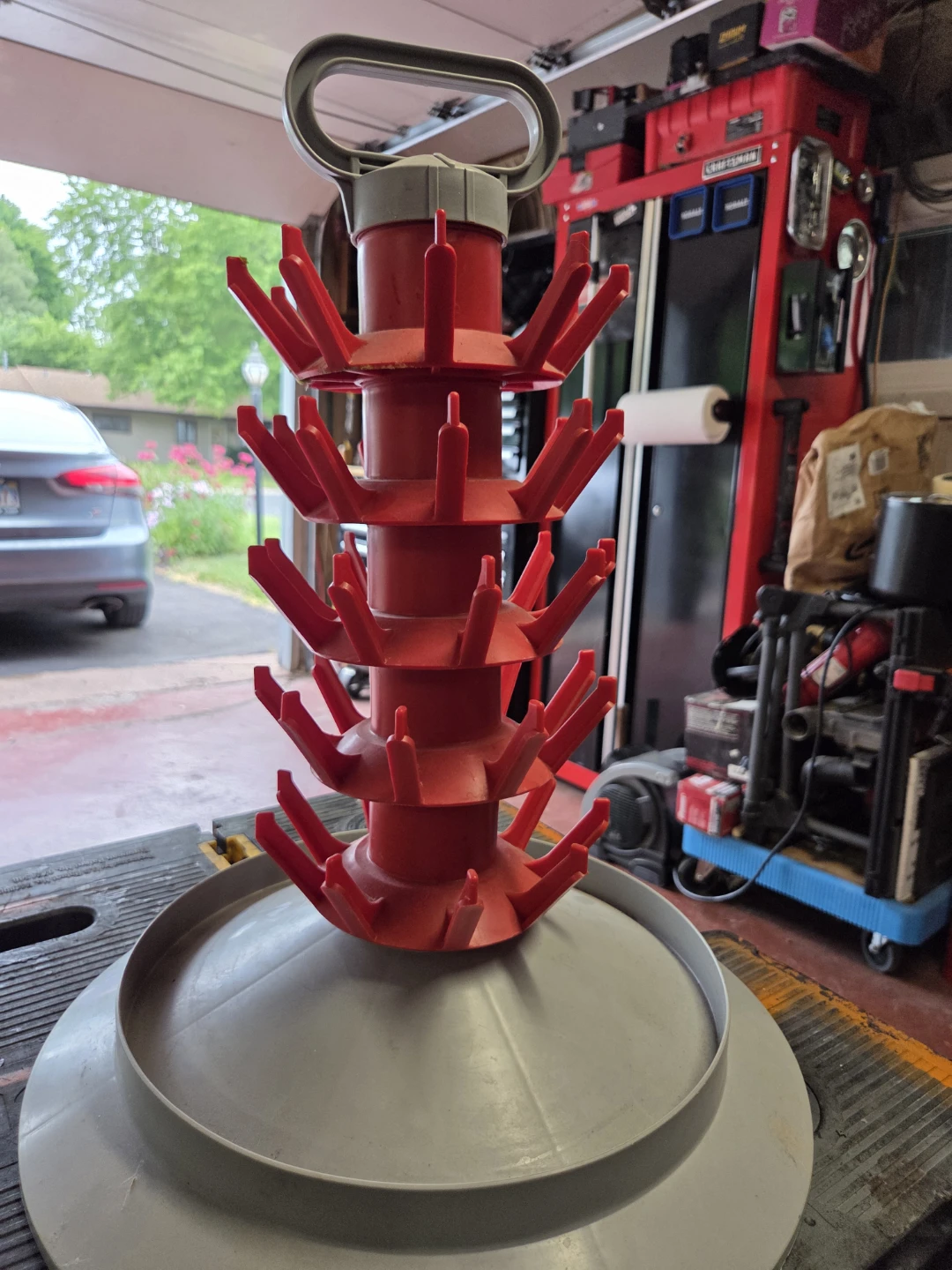 Red Bottle Drying Rack with Handle