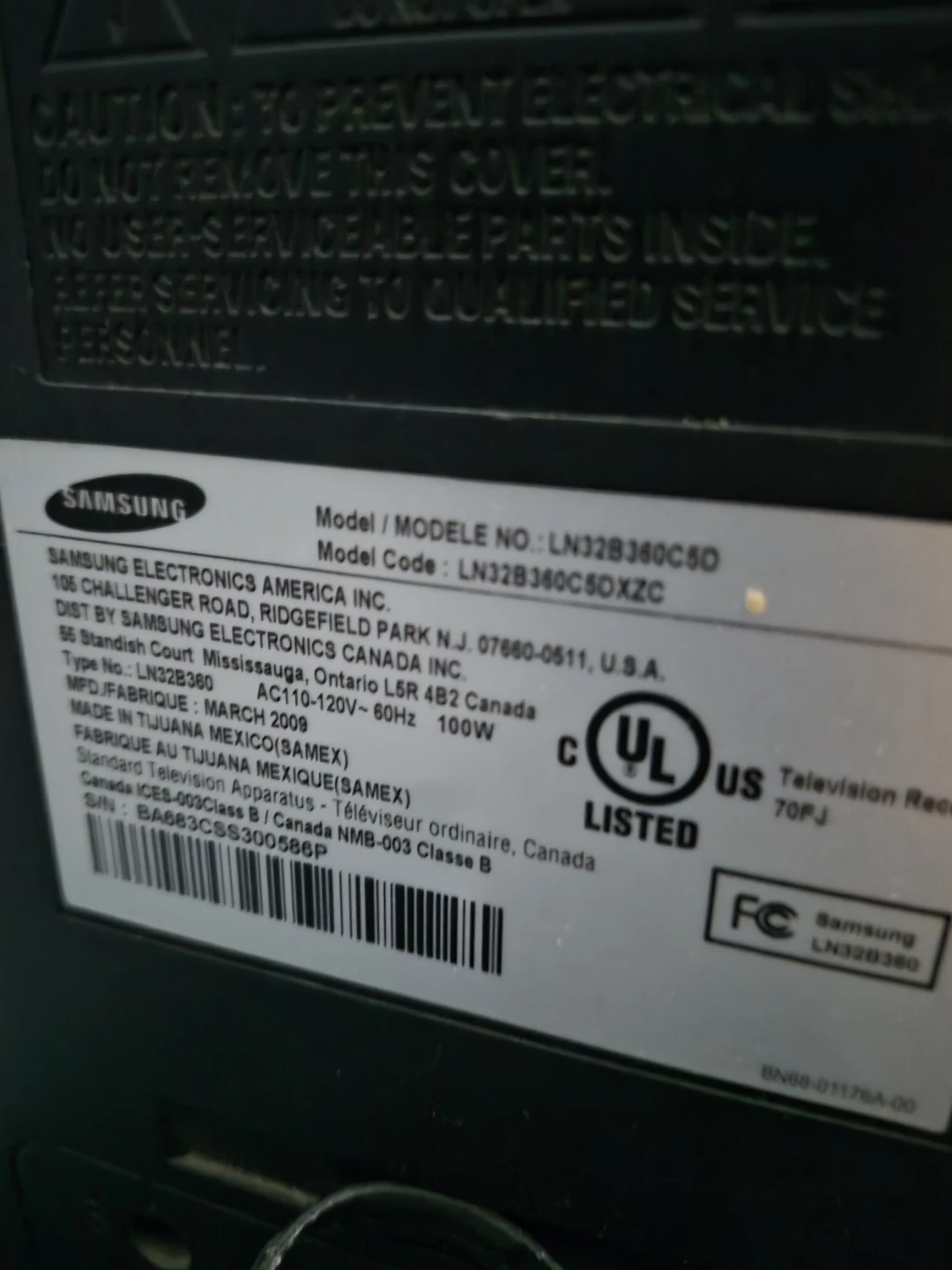 Samsung LN32B360C0D 32" Television - photo 2