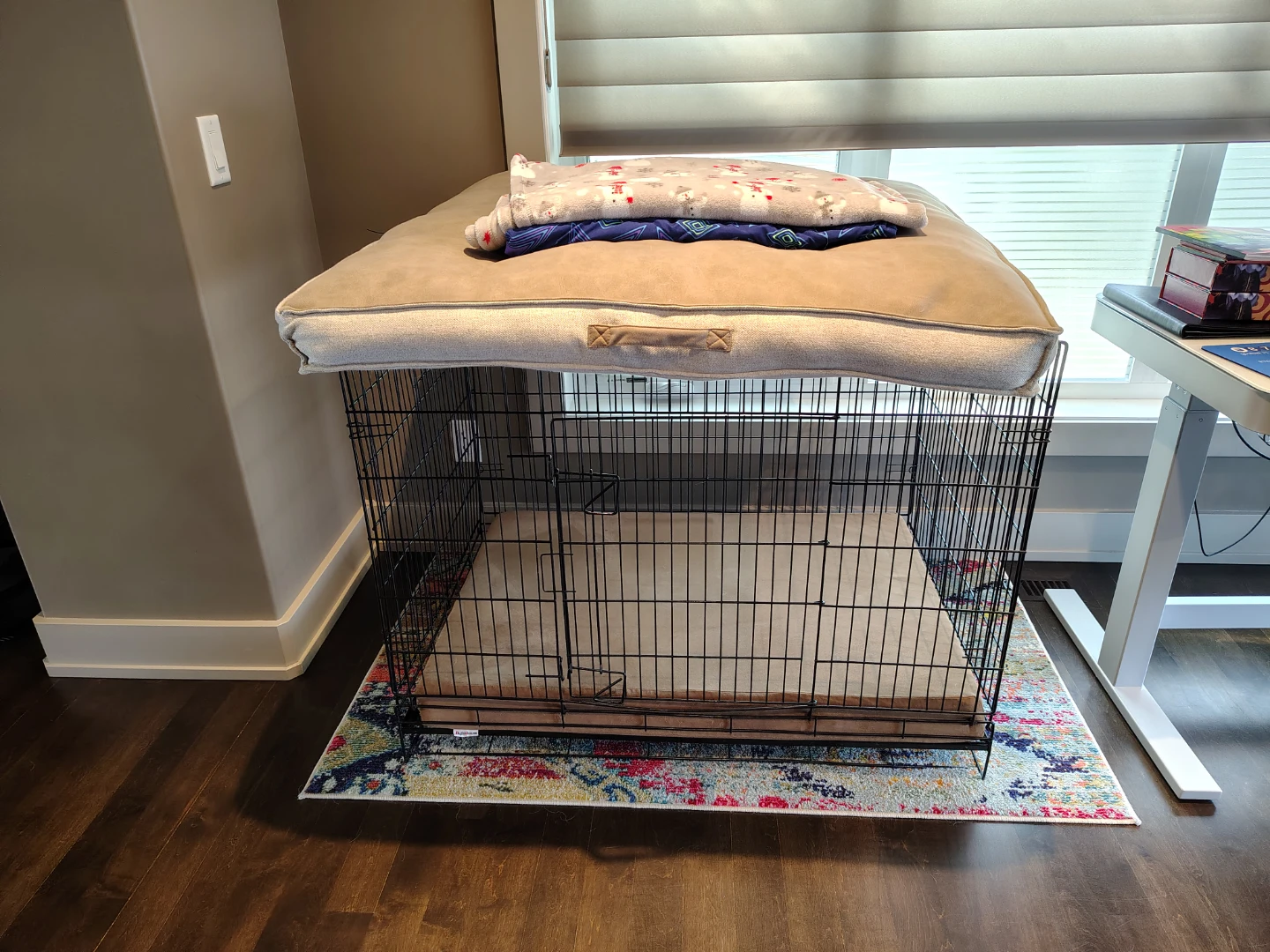 Large Wire Dog Crate with Top Cushion