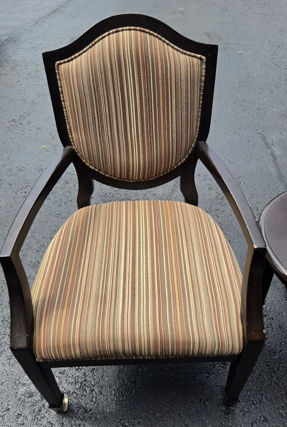 Striped Upholstered Armchair - photo 2