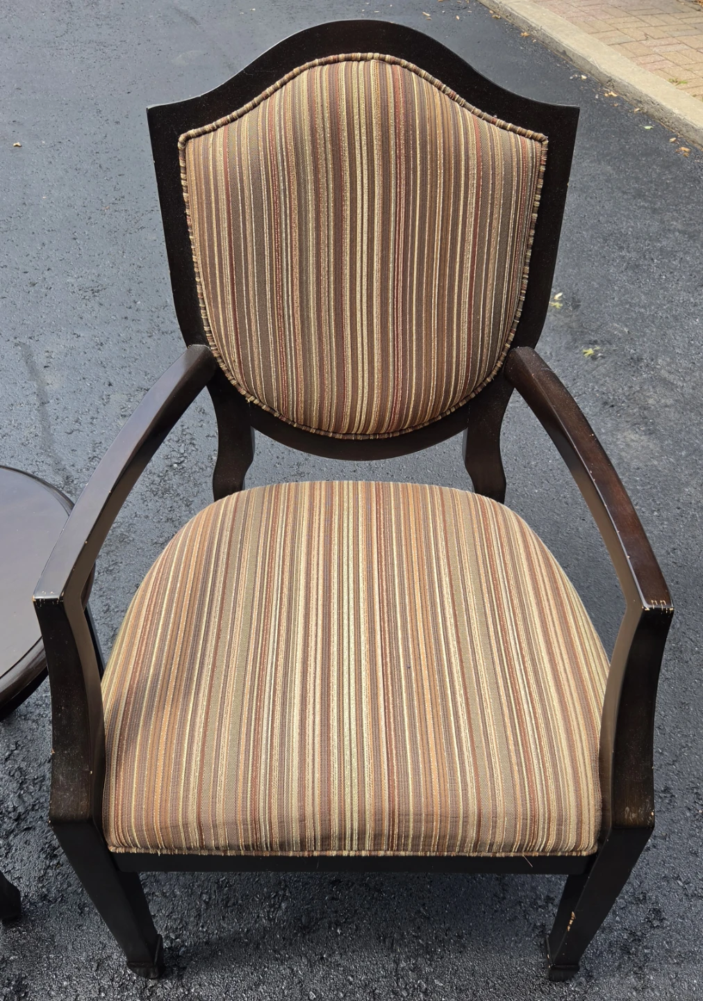 Striped Upholstered Armchair - photo 4