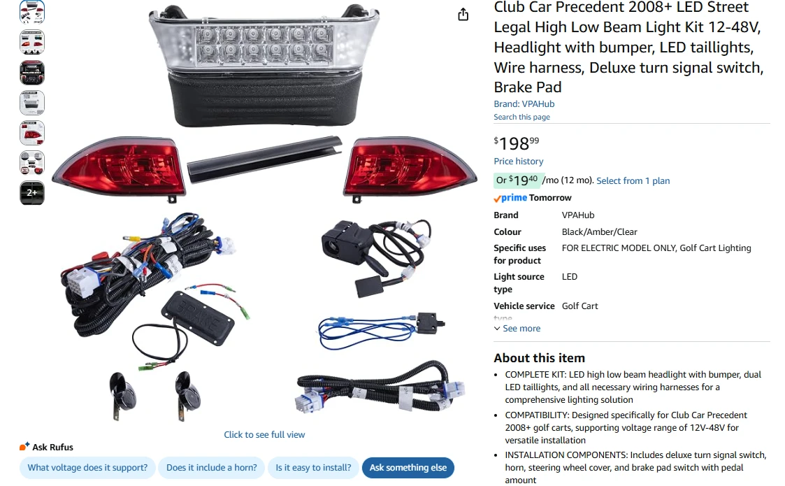 Club Car Precedent Golf Cart Light Kit - photo 2