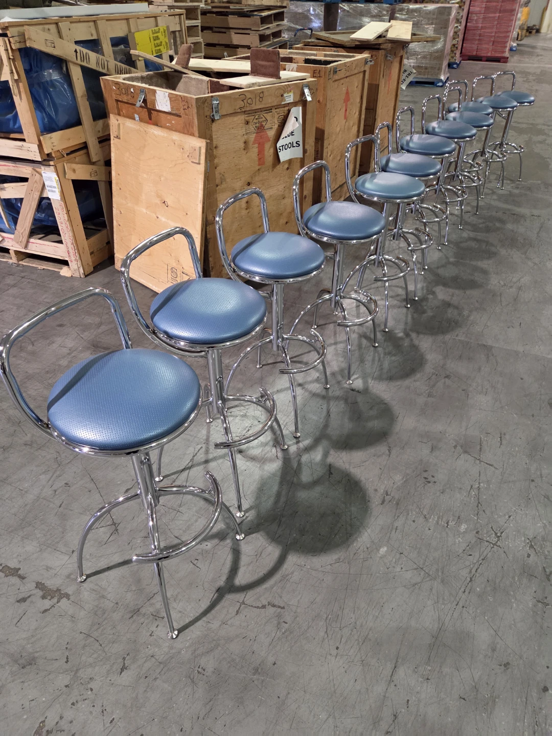 Blue Bar Stools set of 4, x 3 - photo 5