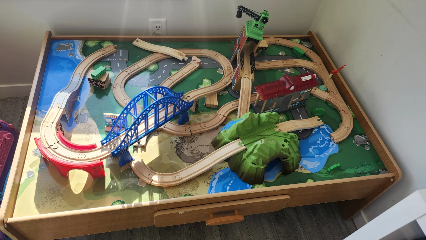 Wooden Train Table Set with Accessories - photo 2