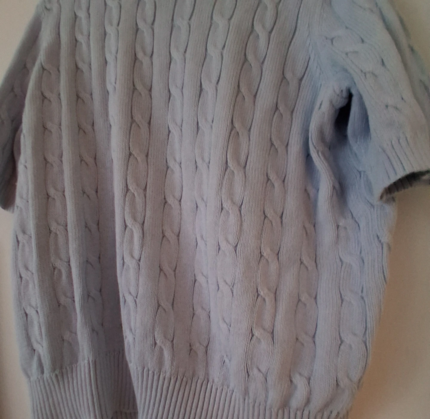 Joe Fresh Women's Light Blue Cable Knit Short Sleeve Sweater XL - photo 5