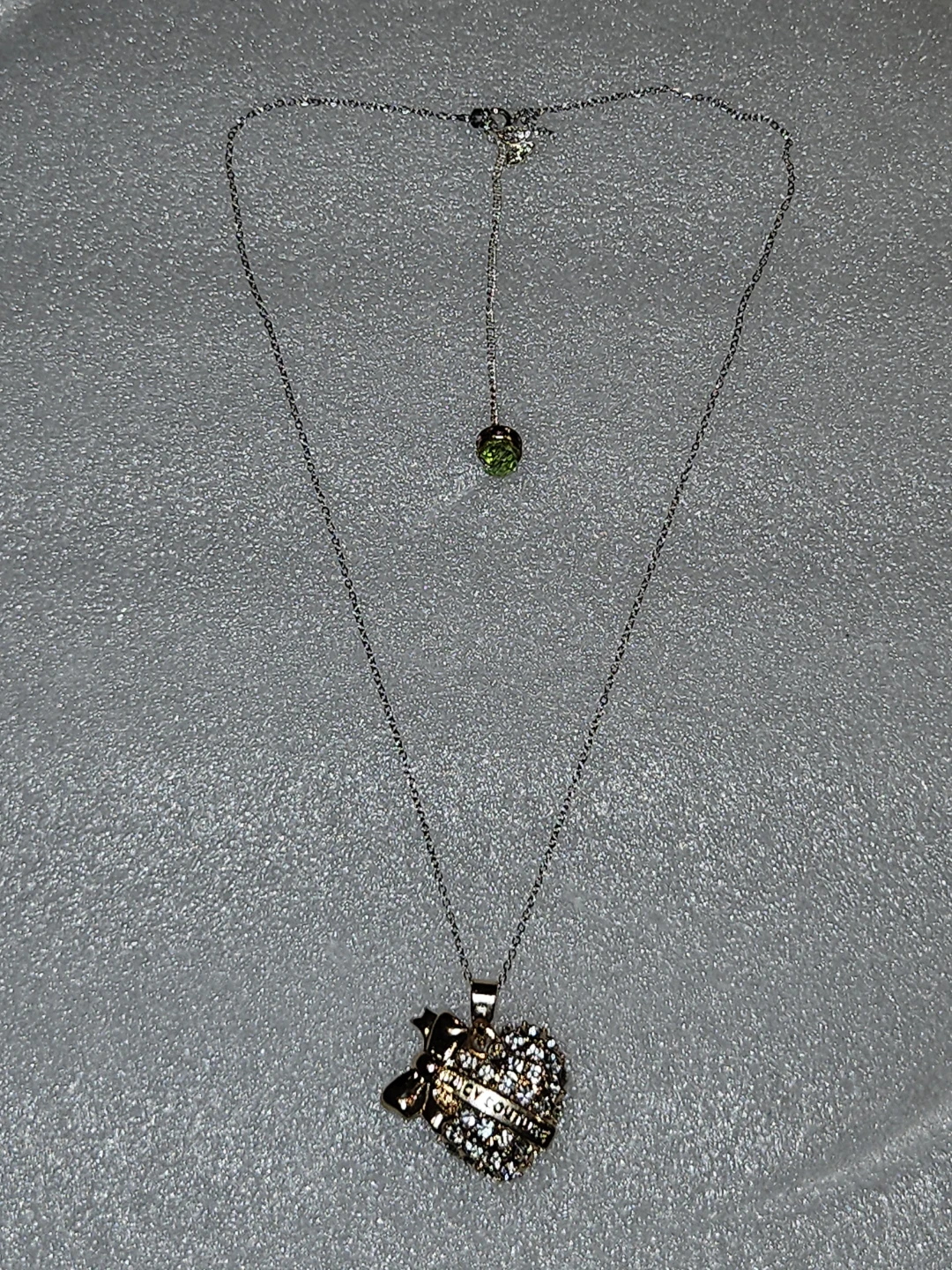 S925 Silver Necklace chain with Juicy Couture pendant.