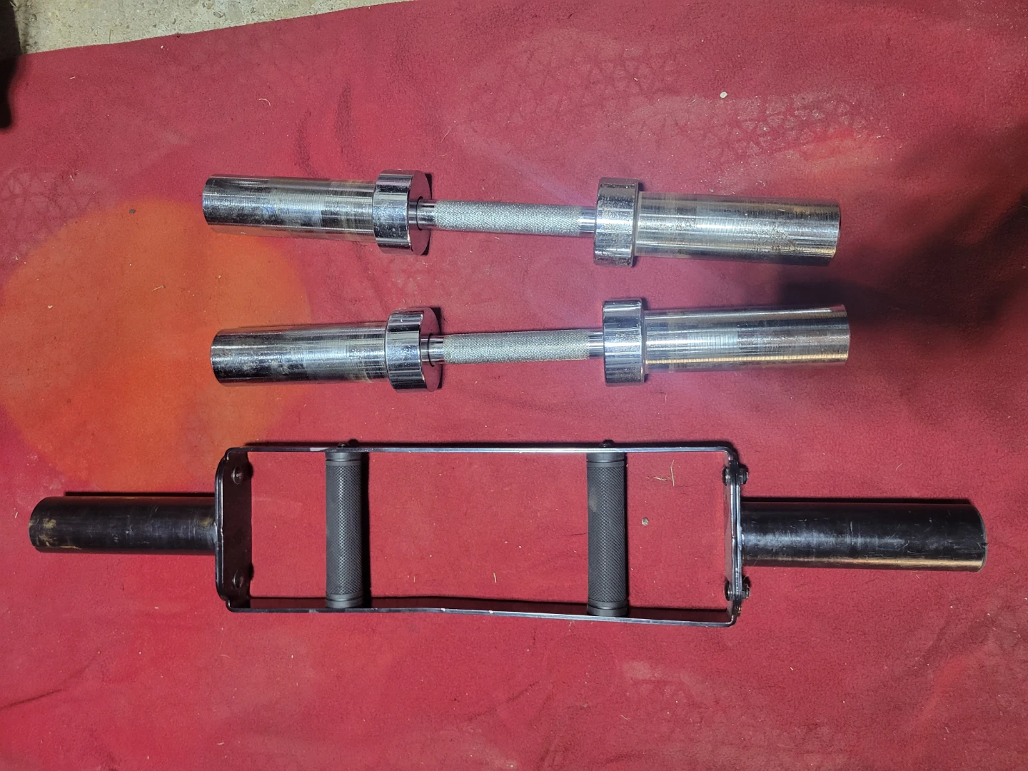 2" HOLE  DUMBBELL HANDLES AND A TRICEP BAR - photo 2