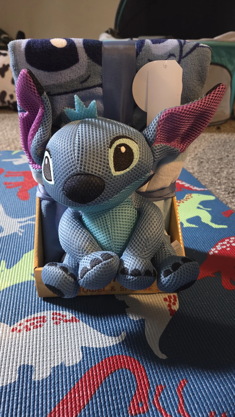 Disney Stitch Plush Towel & Sponge Set