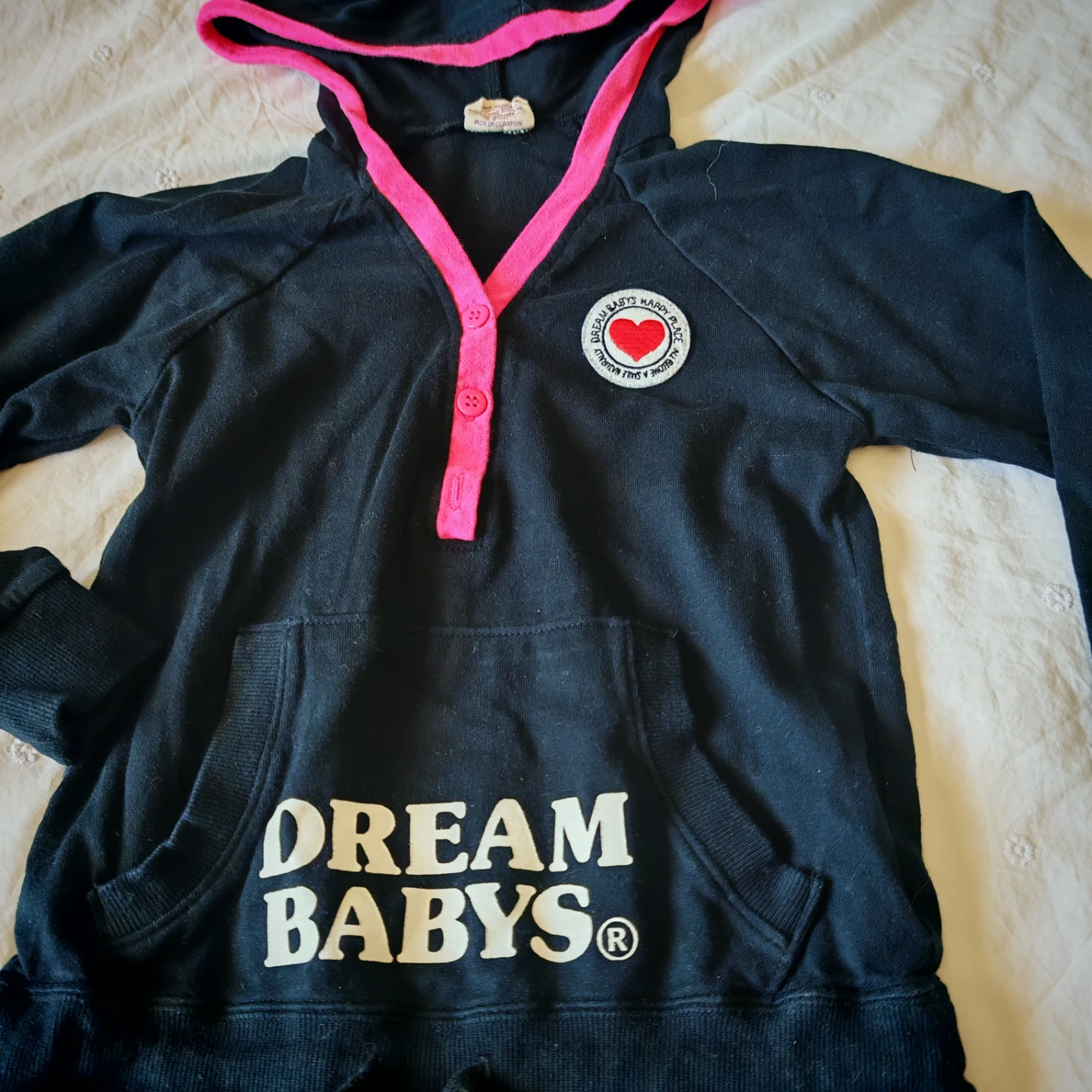 Japan brand Dream Babys Hooded Dress - Black Pink - Size 110 - photo 3