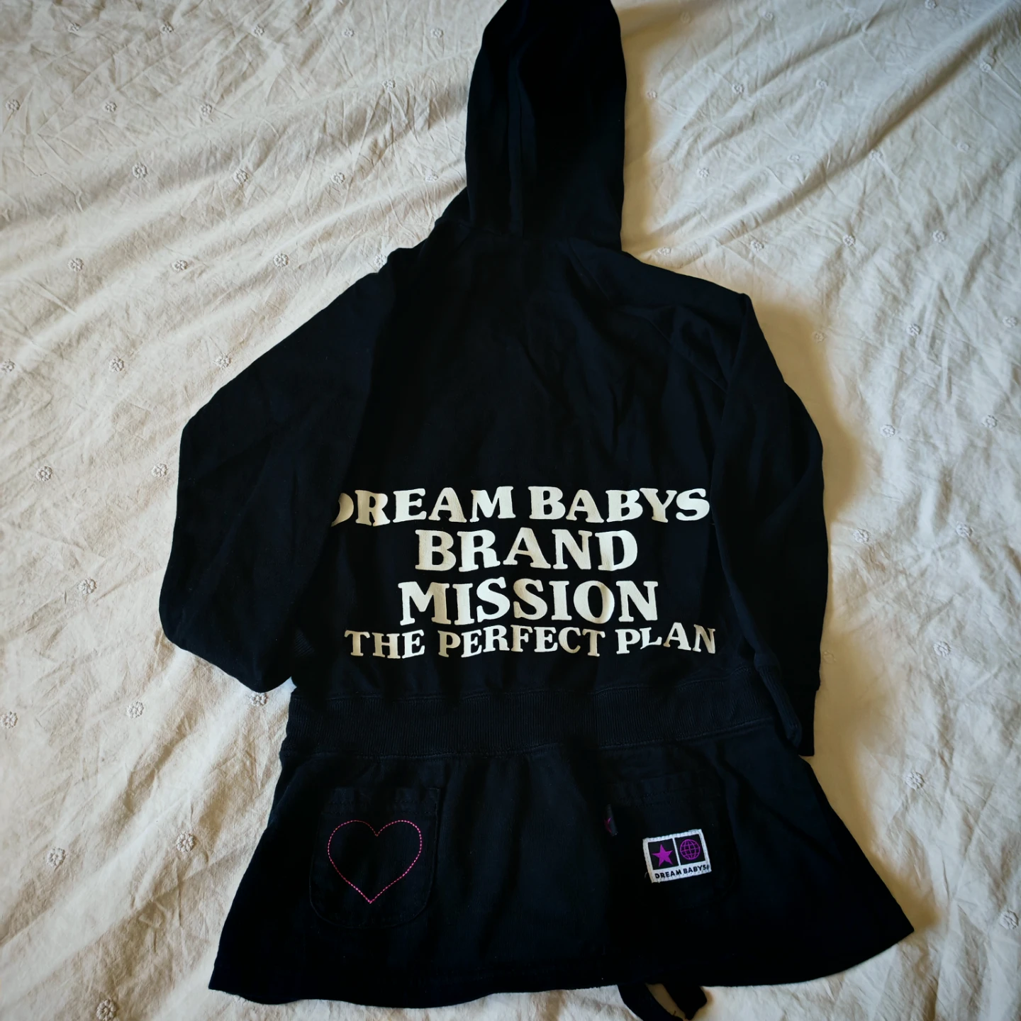 Japan brand Dream Babys Hooded Dress - Black Pink - Size 110 - photo 5