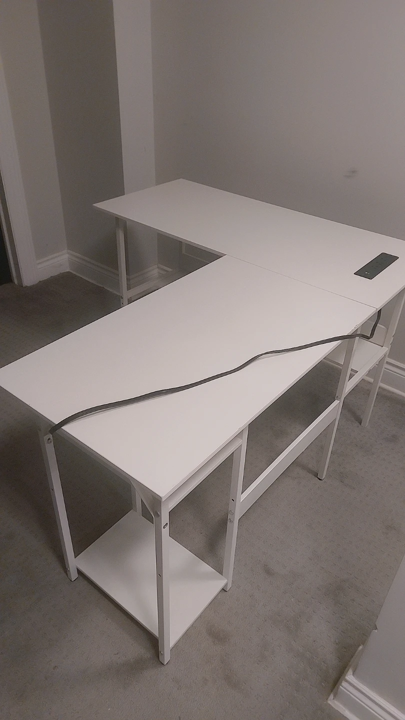White L-Shaped Desk - photo 3
