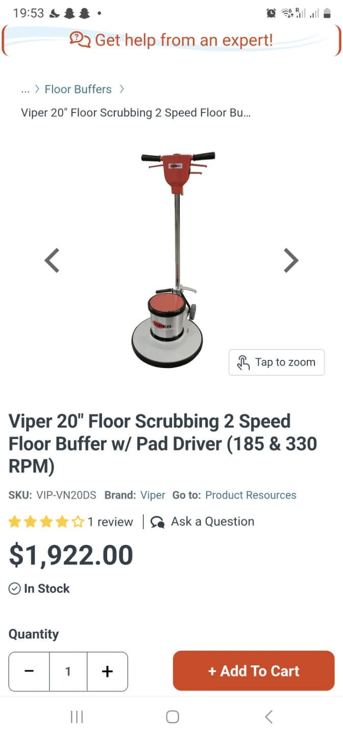 Viper 20" Floor Scrubbing Buffer - photo 2