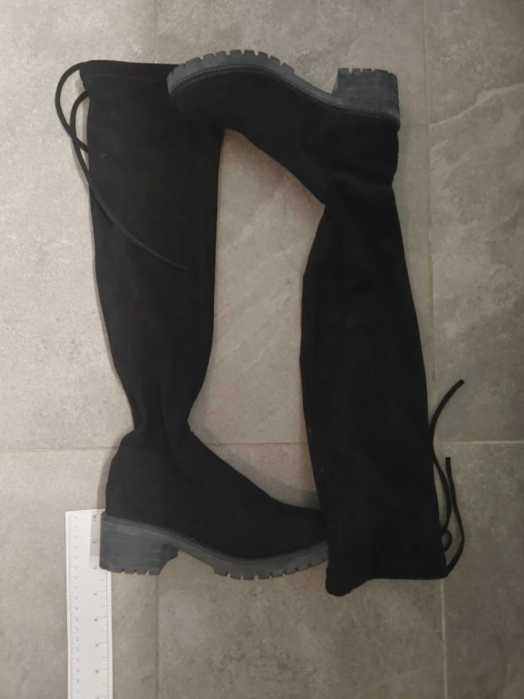 Black Suede Over-the-Knee Boots