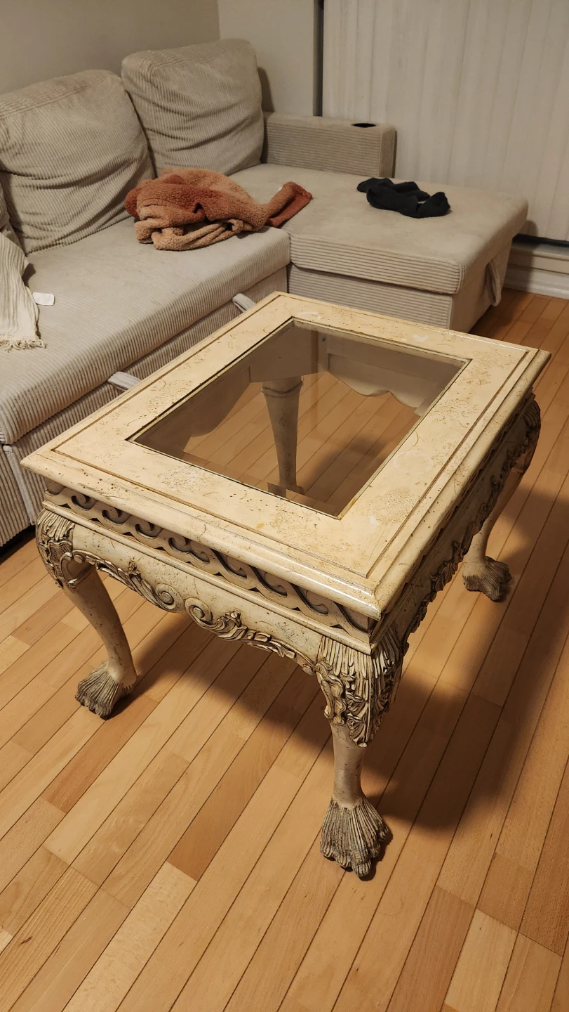 Ornate Glass Top Coffee Table - photo 2