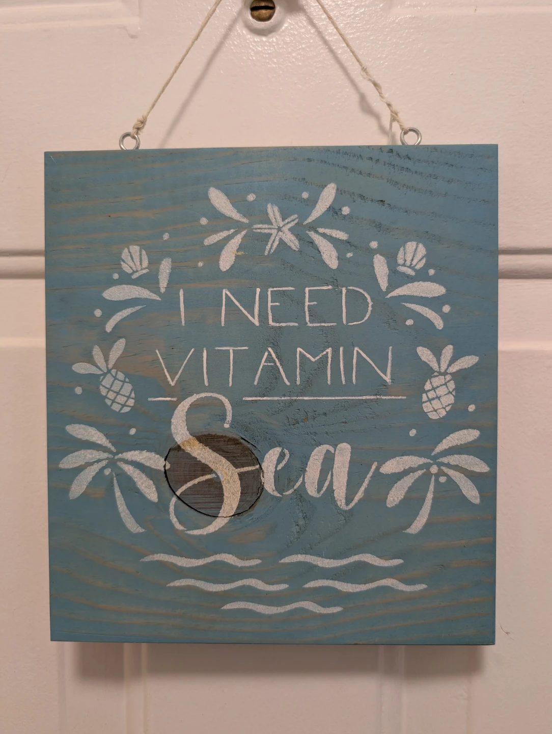 Wooden "I Need Vitamin Sea" Wall Sign