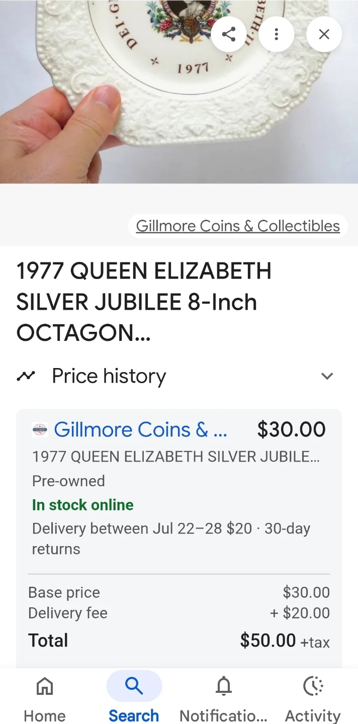 Lord Nelson Pottery 1977 Queen Elizabeth II Plate - photo 2