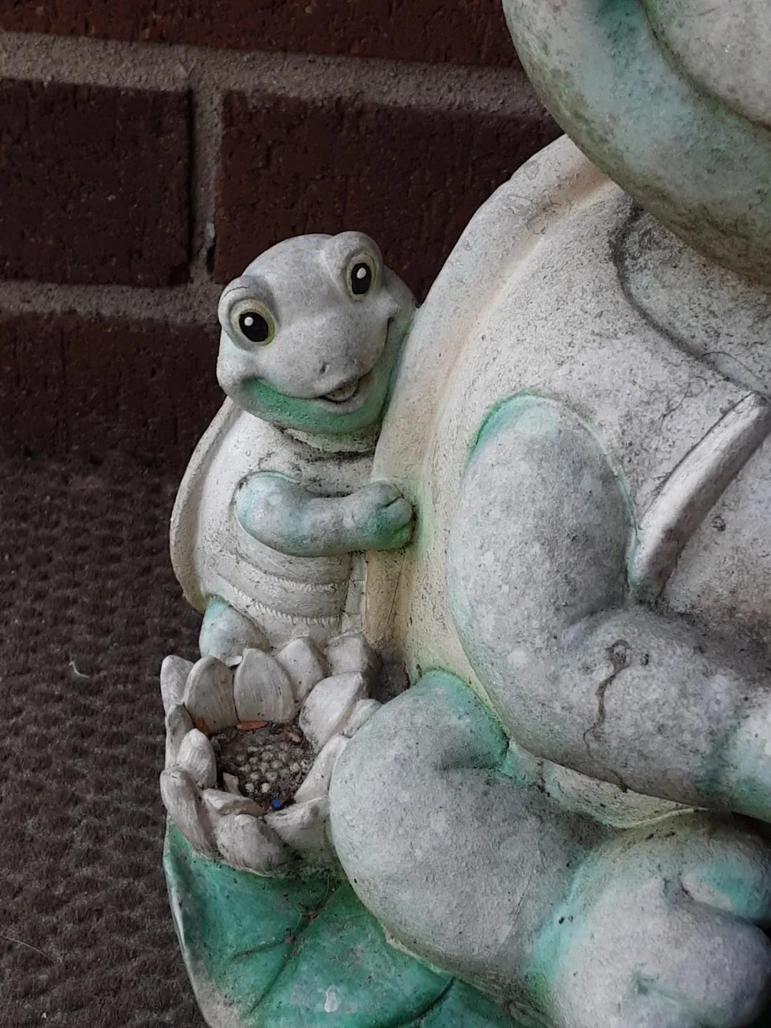 Turtle Garden Statue with Baby Turtle - photo 2