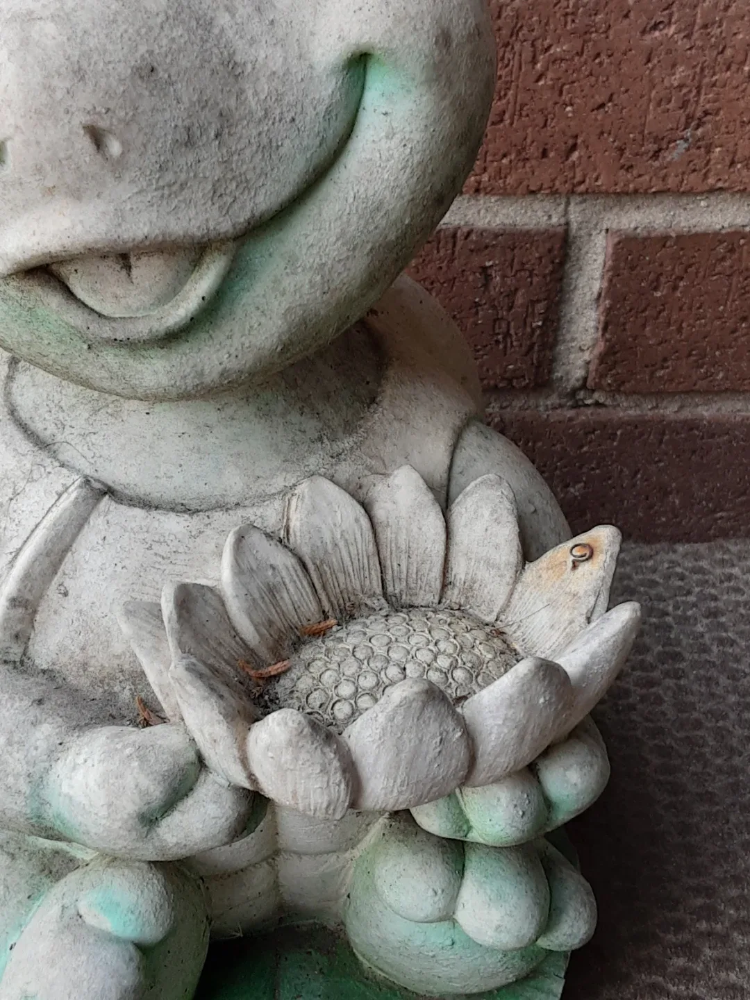 Turtle Garden Statue with Baby Turtle - photo 3