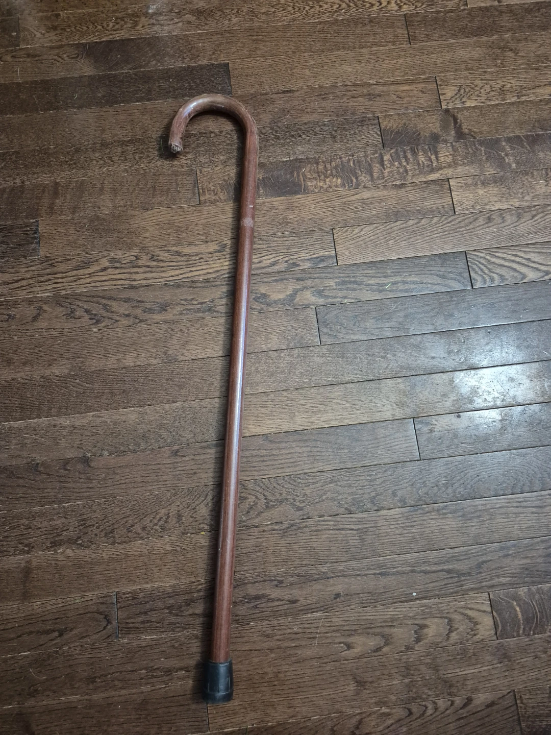 Wooden Cane with Curved Handle