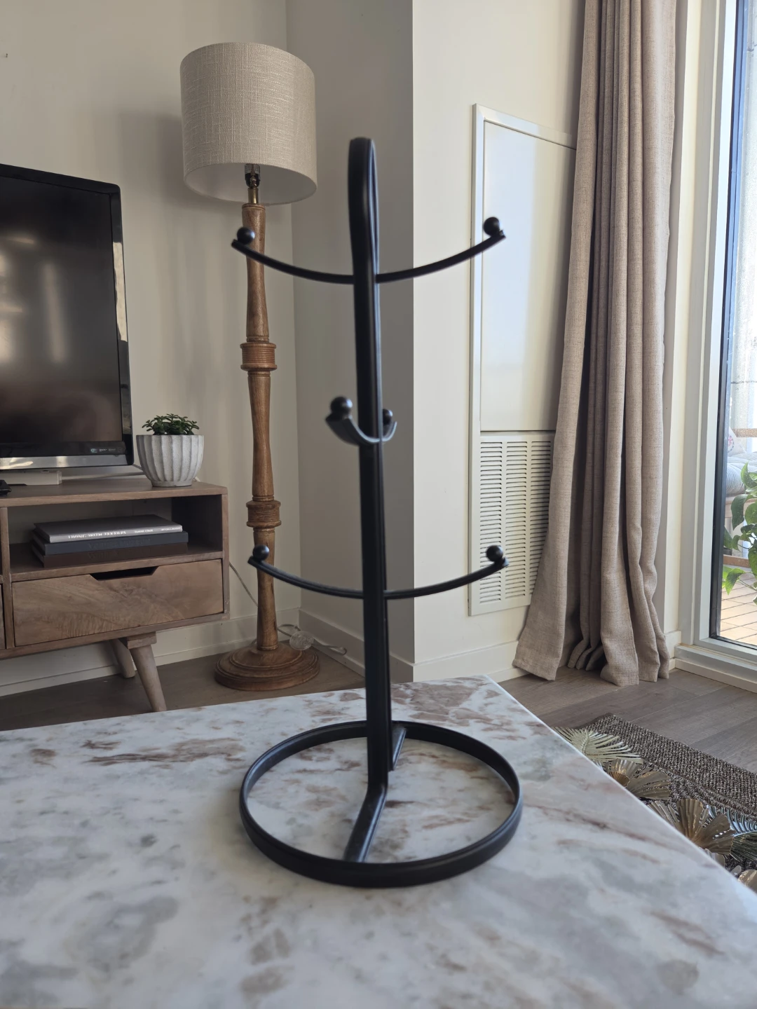 Black Metal Kitchen Set - Mug Tree & Paper Towel Holder - photo 2
