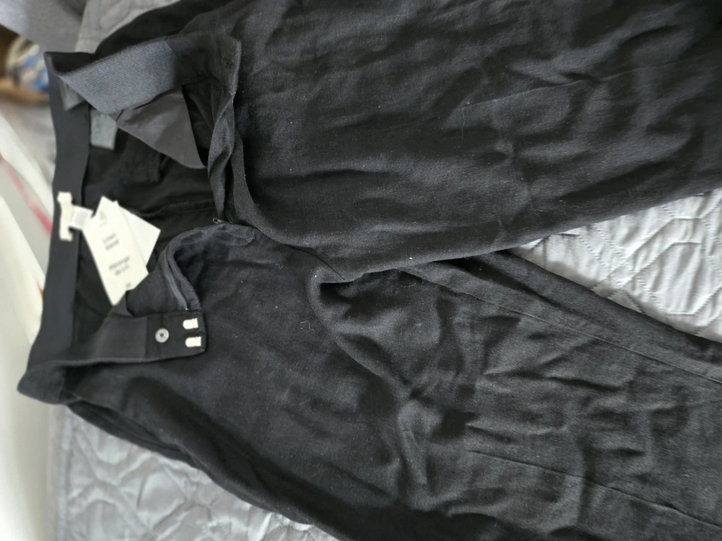 H&M Black Linen Blend Pants Size 8