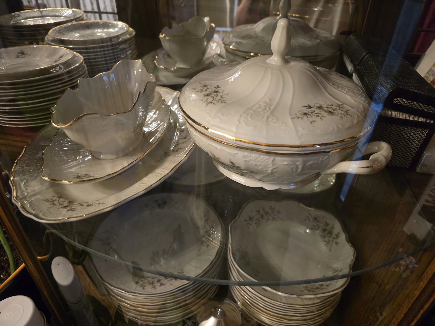 Vintage Gold Trimmed China Set