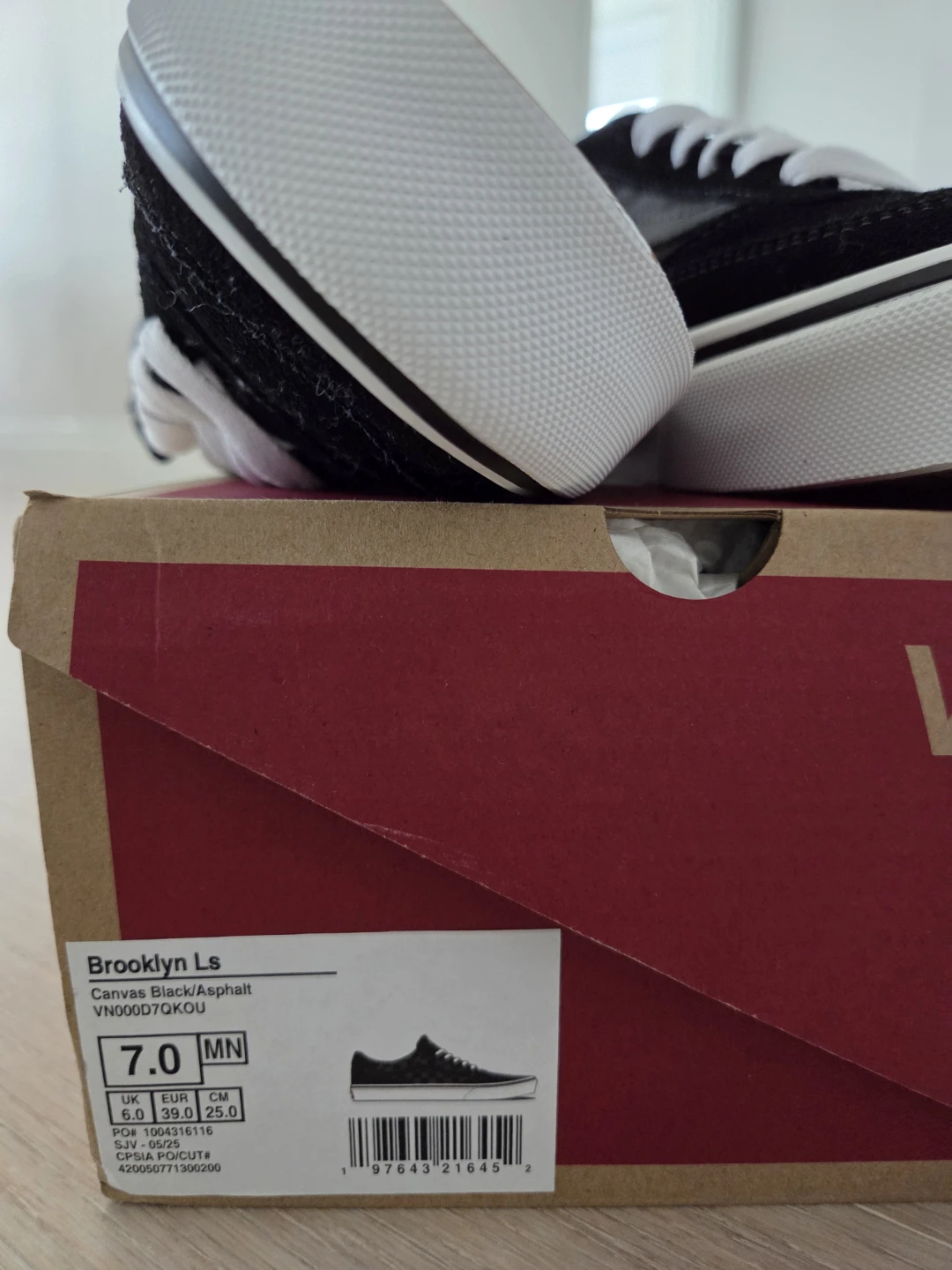 New Vans Brooklyn Ls Canvas Black/Asphalt Shoes - photo 3