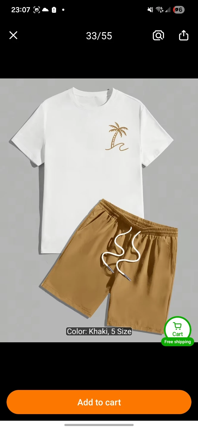 White T-Shirt and Khaki Shorts Set